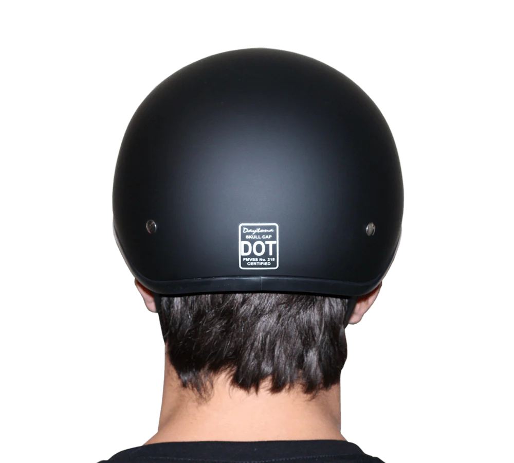 DOT Approved Daytona Motorcycle Half Face Helmet - Skull Cap Graphics for Men & Women, Scooters, ATVs, UTVs & Choppers - W/ Pistons Skull - Image 10