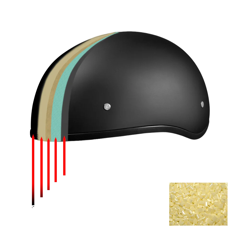 DOT Approved Daytona Motorcycle Half Face Helmet - Skull Cap Graphics for Men & Women, Scooters, ATVs, UTVs & Choppers - W/ Pistons Skull - Image 11