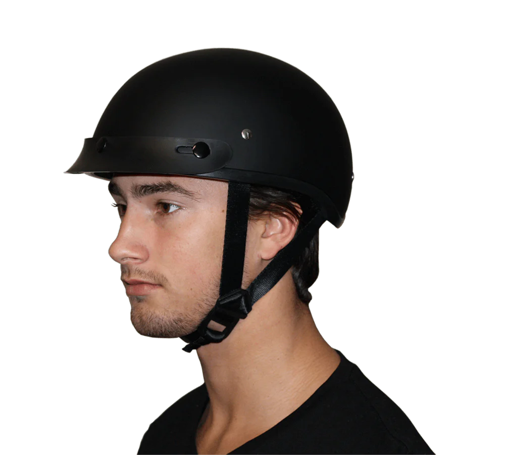 DOT Approved Daytona Motorcycle Half Face Helmet - Skull Cap Graphics for Men & Women, Scooters, ATVs, UTVs & Choppers - W/ Skull Flames Silver - Image 7